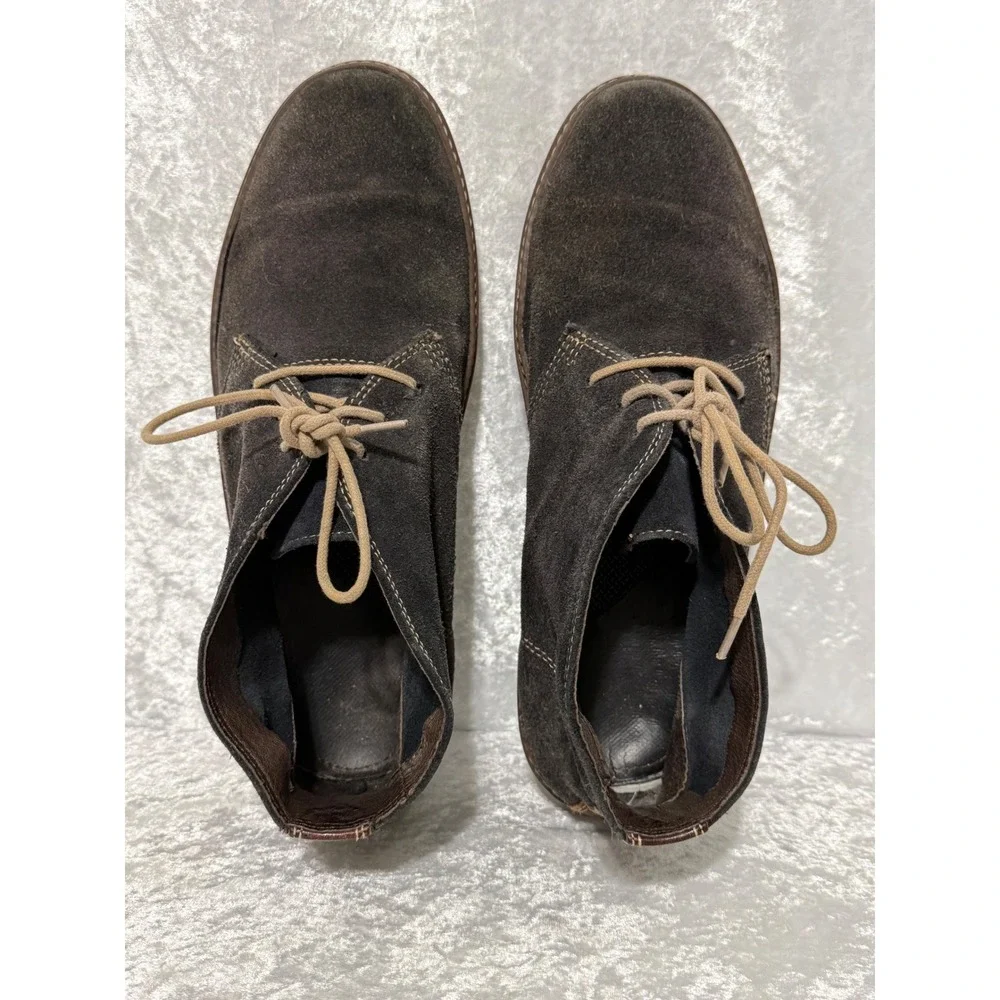 Johnston & Murphy Brown Suede Chukka Desert Boots Lace Up Rubber Sole 10.5M